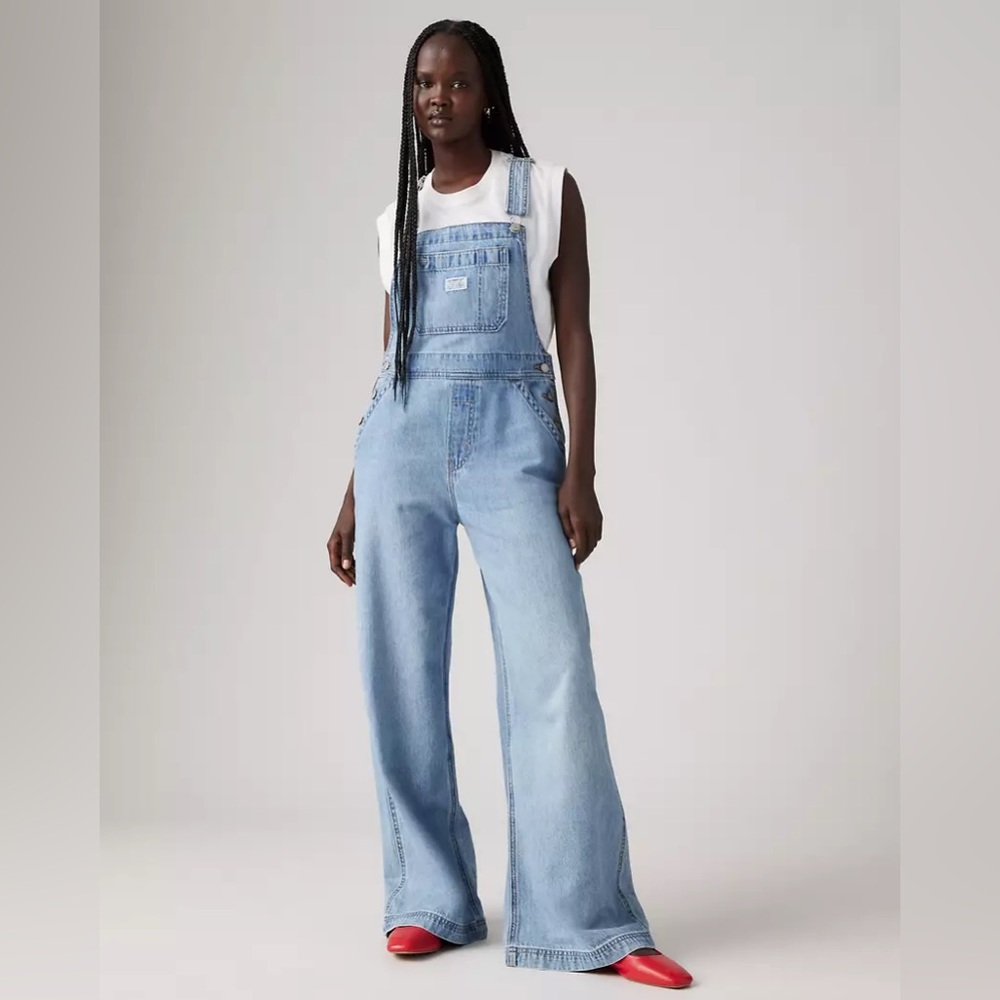 Levi's Women's Denim Overalls in Light Blue
